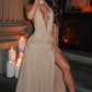 Aitana maxi dress – gold glitter