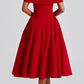 Luna Midi Dress - Red