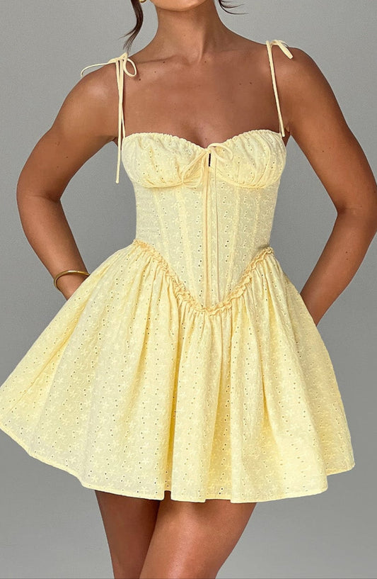 Pazienza mini dress – lemon yellow