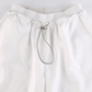 White Hip Hop Pintuck Detail Baggy Parachute Pants