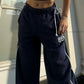 Vintage Embroidered Number Drawstring Sweatpants