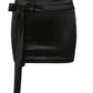 Black Bow Satin Mini Skirt