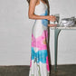 Vintage Floral Print Slim Fit Maxi Dress