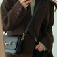 Brown vintage coat with lapel collar