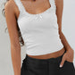 Solid Y2K Lace Knit Tank Top