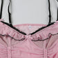 Pink Vintage Lace Up Bow Mesh Cami Top 