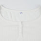 Classic V-neck button placket long sleeve top