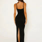 Black Lace Slim Cami Maxi Dress