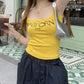 Yellow Hip Hop Letter Print Cami Top