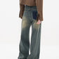 Vintage distressed baggy boyfriend jeans with cut pockets