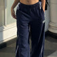 Vintage Embroidered Number Drawstring Sweatpants