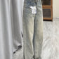 Light Vintage Fade Effect Raw Hem Boyfriend Jeans