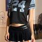 Contrast Retro Digital Print Short Sleeve Top with Stripes