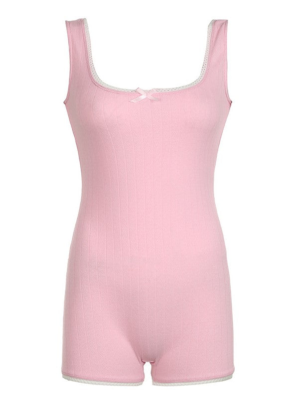 Pink Scoop Neck Slim Fit Jumpsuit