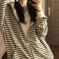 Vintage Stripe Zipper Cardigan Hoodie