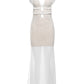 White Deep V Hollow Backless Maxi Dress