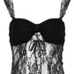 Black Sexy Perspective Lace Splicing Cami Top