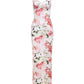 Pink French Floral Slim Maxi Dress