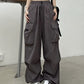 Vintage Y2K Baggy Parachute Cargo Pants with Drawstring