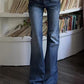 Y2K Blue Faded Low Waist Flare Jeans