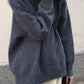 Vintage solid color oversize sweater with crew neck