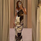 One Shoulder Printed Slim Fit Maxi Dress