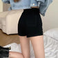 Black vintage high rise denim shorts