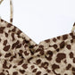 Vintage Leopard Print V Neck Backless Maxi Dress