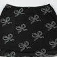 Black Y2K bow pattern mesh mini skirt