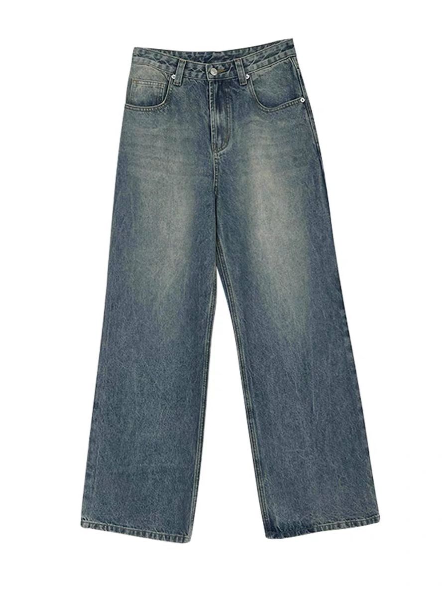 Vintage Washed Wide Leg Jeans