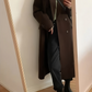 Brown vintage coat with lapel collar