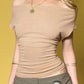 Light brown vintage short sleeve top