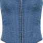 Blue vintage hook closure denim corset top