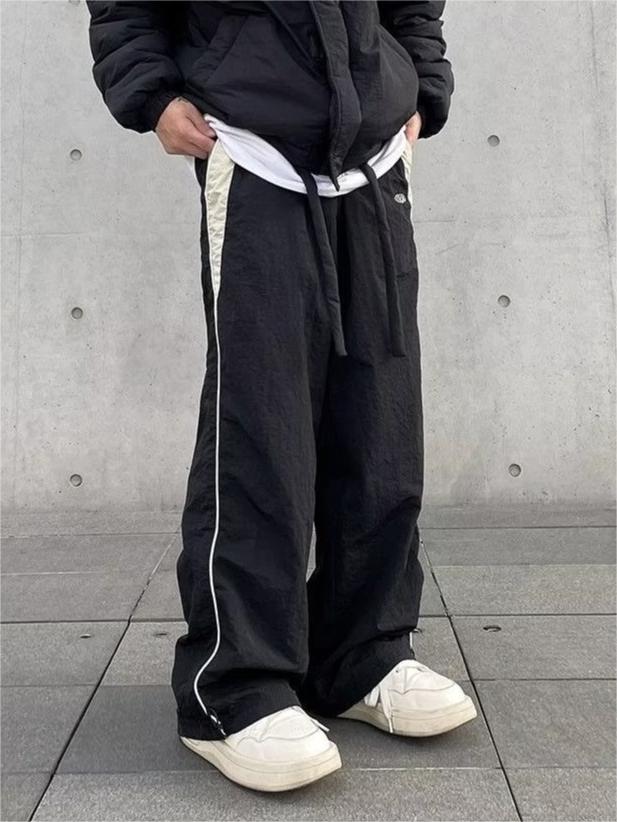 Men's Contrast Colors Hip Hop Drawstring Baggy Sweatpants