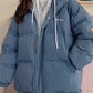 Vintage Oversize Mock Two Piece Puffer Jacket with Hoodie