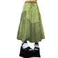 Green Fairy Grunge Patchwork Drawstring Maxi Skirt