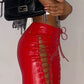 Y2k PU leather pants with cutout detail