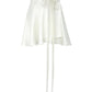 White vintage satin mini skirt with lacing