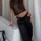 Vintage Black Semi-Transparent Metallic Tank Top