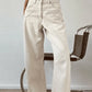 Vintage White Baggy Boyfriend Jeans with Splice