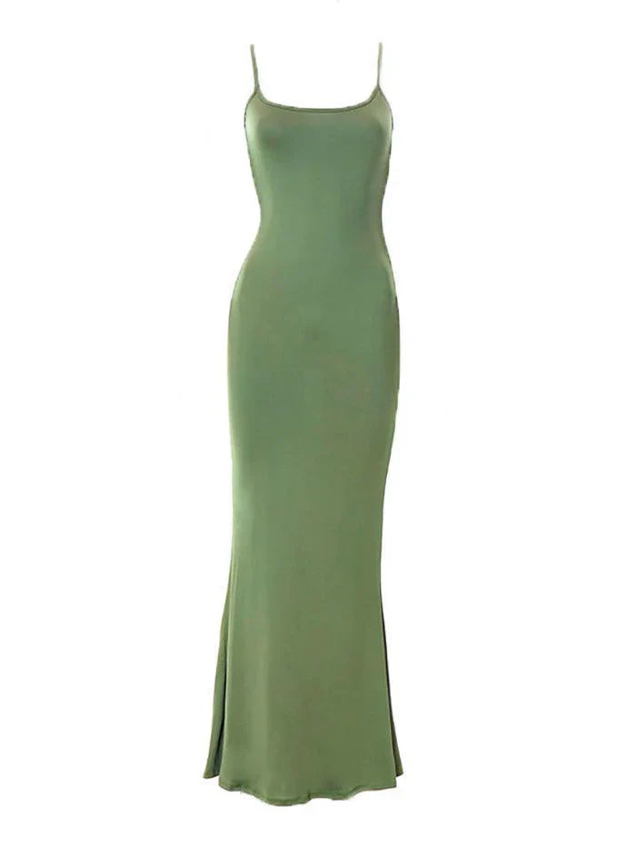 Classic Strap Bodycon Rib Maxi Dress