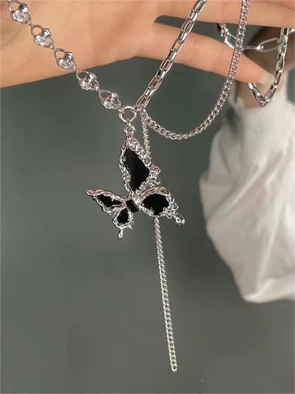 y2k star cross butterfly heart set pendant / y2k star cross butterfly heart set pendant