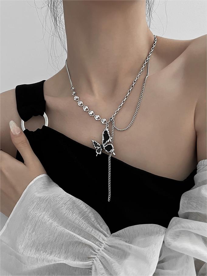 y2k star cross butterfly heart set pendant / y2k star cross butterfly heart set pendant