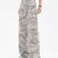 Gray vintage camo baggy cargo jeans