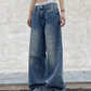 Vintage blue boyfriend jeans with washed effect