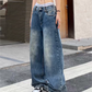 Vintage blue boyfriend jeans with washed effect
