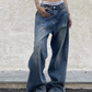 Vintage blue boyfriend jeans with washed effect