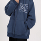 Retro sports oversized hoodie with slogan