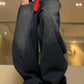 Blue Vintage Washed Distressed Baggy Boyfriend Jeans