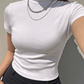 White Classic Short Sleeve Slim Crop Top